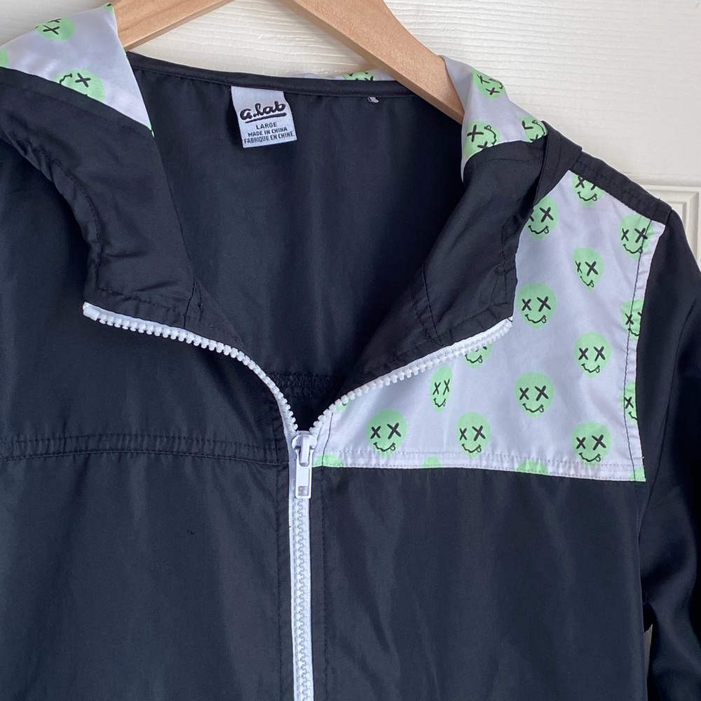 A. Lab Large Black Full Zip Up Windbreaker Jacket - Picture 2 of 5